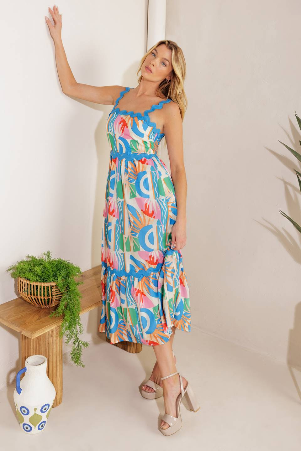 A HEAD START WOVEN MIDI DRESS Flying Tomato